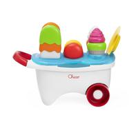 Chicco Juguete Carrito de Helados, 2en1, Actividades de apilamiento y Enclavamiento, Actividad de Juego de rol, práctica asa y Ruedas Libres, Juego de 19 pz para Hacer deliciosos Dulces, 12-36M
