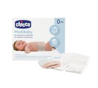 Chicco Kit de vendajes para el ombligo, set de 14 compresas precortadas para el ombligo y 7 vendas de malla, permite fijar y retirar el vendaje con facilidad, compresa transpirable, 0+ meses