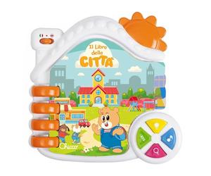 Chicco Libro Interactivo Bilingüe Ita/Ingl con 9 Páginas, Juego Educativo Primeras Palabras, Luces y Sonidos de la Ciudad, Aprendizaje Lingüístico, Juego para Niños, Centro de Actividades, 6-36 M