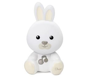 Chicco Luz Nocturna Conejito, Lámpara Portátil con Forma de Conejo, Música Clásica y Sonidos Relajantes, Dos Modos: Luz Nocturna y Luz Guía Portátil, desde 0 meses.