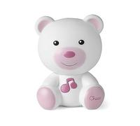 Chicco - Luz Nocturna y Guía, Lámpara Portátil en Forma de Oso con Música Clásica y Sonidos Relajantes, Evolutiva, Rosa, 0 meses +
