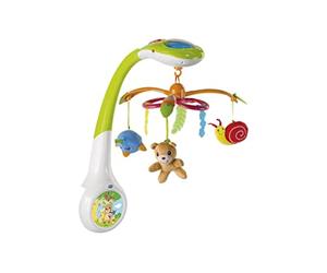 Chicco Magic Forest, Móvil con Música para Cuna de Bebé y Luces con Proyector, Luz Nocturna Infantil, Música Relajante y 3 Muñecos. Carrusel Musical para Cunas y Camas - Juguetes Bebé 0+ Meses
