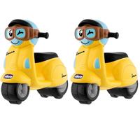 Chicco - Mini Moto Vespa Turbo Touch, Juguete Bebés y Niños de 2 a 6 Años, Vehículo De Ruedas con Carga por Retroceso, Motos de Juguete Coleccionable, Color Amarillo (Paquete de 2)