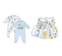 Chicco Mono de algodón+babero - Azul