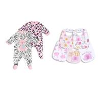 Chicco Mono de algodón+Babero - Rosa