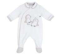 Chicco Mono de Chenilla Con Abertura En La Parte Delantera, Unisex bebé, Blanco (6), 1 meses, Diseñado en Italia