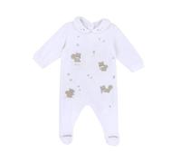 Chicco Mono de Chenilla Con Abertura En Rótula, Bebé-Niñas, Blanco, 1 meses, Diseñado en Italia