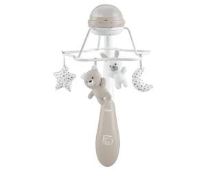 Chicco Móvil de Cuna Arcoiris Evolutivo 3 en 1, con Mando a Distancia, Sonidos de Naturaleza y Música clásica, Proyector en Techo, 2 Modos de Proyección, Compatible Mini Cuna Next2me, Beige