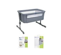Chicco Next2Me Essential - Paquete básico con Cuna Next2Me Essential, Protector de colchón Night Breeze y Juego de Cuna, 2 Piezas, 2 Hojas, Zorro Gris