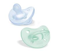 Chicco PhysioForma Chupete de Silicona 2-6 Meses, Pack de Chupetes 2-6 Meses, Apoyan la Respiración Fisiológica y Favorecen el Desarrollo Correcto de la Boca, 2 Piezas, Azul Claro
