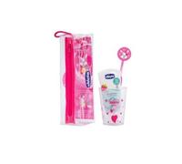 Chicco Pack Cepillo Dental + Dentífrico Fresa 50 ml + Estuche + Vaso Conejita Rosa