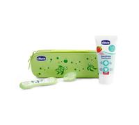 Chicco Pack Cepillo Dental Verde + Dentífrico Fresa 50 ml + Estuche