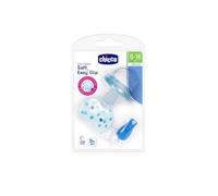 Chicco Pack Chupete Physio Soft Silicona 6-16m Con Clip Easy Azu