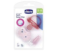 Chicco Pack Chupete Physio Soft Silicona 6-16M Con Clip Easy Rosa 1 Unidad 300 g