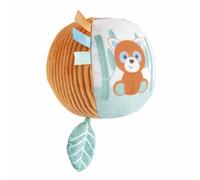 Chicco Mi Primera Pelota My Sweet Dou Dou, Pelota Sensorial de Peluche, Diferentes Tejidos y Actividades, con Etiquetas y Espejo, Sonido de Sonajero al Rodar, Juguete para Bebés, 6 Meses, Multicolor