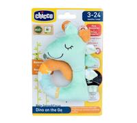 Chicco Peluche Dinosaurio con Sonajero, en Suave Tejido Reciclado, con sonajero Interior, fácil de agarrar, Accesorio para Cochecito o Silla de Coche, fácil de Colocar, 3-24 Meses
