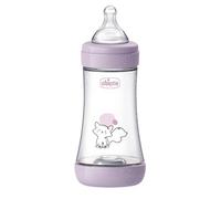 Chicco Perfect 5 Biberón Anticólico 240 ml, Biberón de Flujo Médio 2+ Meses con Tetina de Silicona Suave, Biberón Biofuncional con Sistema Intui-flow 240 ml, Rosa