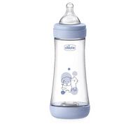 Chicco Perfect 5 Biberón Anticólico 300 ml, con Tetina de Silicona Suave, Biberón Biofuncional con Sistema Intui-flow, Azul