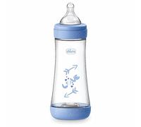 Chicco Perfect 5 Biberón Anticólico 300 ml, con Tetina de Silicona Suave, Biberón Biofuncional con Sistema Intui-flow, Azul