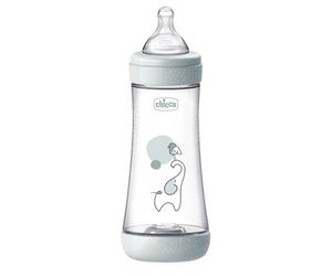 Chicco Perfect 5 Biberón Anticólico 300 ml, con Tetina de Silicona Suave, Biberón Biofuncional con Sistema Intui-flow, gris