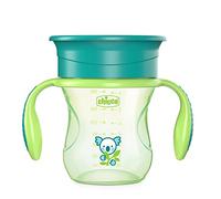 Chicco Perfect First Baby - Vaso para beber, 200 ml, botella para 12 meses, vaso a prueba de fugas con válvula de silicona 360°, sin BPA, asas extraíbles