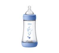 Chicco Biberón Perfect 5 Anticólico 240 ml Flujo medio Tetina silicona Azul 2 meses+