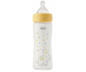 Chicco PerfectEasy Biberón de Vidrio Flujo Lento Amarillo +0m 240 ml