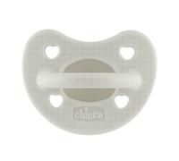 Chicco Physio Luxe Chupete para Bebés de 2 a 6 Meses, Chupete recién nacido, 100% Silicona Suave y flexible, Pezón Suave, Apoya Respiración Fisiológica y Desarrollo Boca, Gris, 1 ud