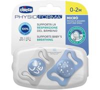 CHICCO Chupete Physio Micrò Silicona Azul 0-2 Meses // Precio, Comprar n/a 2 Unidades (Colores Aleatorios)
