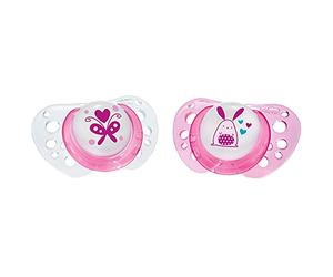 Chicco PhysioForma Air, Chupete de Recién Nacido 0-6 Meses, Tetina de Látex, 2 Piezas, Ayuda a la Respiración Fisiológica y Favorece el Desarrollo Adecuado de la Boca del Bebé, Rosa