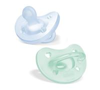 Chicco PhysioForma Chupete de Silicona 2-6 Meses, Pack de Chupetes 2-6 Meses, Apoyan la Respiración Fisiológica y Favorecen el Desarrollo Correcto de la Boca, 2 Piezas, Azul Claro