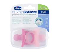 Chicco PhysioForma Soft Chupete Rosa/Rosa Pastel 6-16M x2