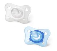 Chicco PhysioForma - Chupón de silicona para bebés de 0 a 2 meses, 2 unidades, set de chupones de 0 a 2 meses, soporta la respiración fisiológica y favorecen el desarrollo correcto de la bocha, color celeste