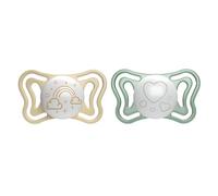Chicco PhysioForma Light Chupete 2-6 M, para Recién Nacido Chupetes con Pezón Suave de Silicona, Ayuda a la Respiración Fisiológica y Favorece Desarrollo Correcto de la Boca, Brilla en la Noche, 2 pz