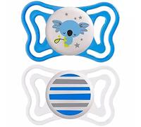 Chicco PhysioForma Light, Chupete 6-16 Meses, 2 Piezas, Chupetes con Tetina de Silicona, Ayuda a la Respiración Fisiológica y Favorece el Desarrollo Correcto de la Boca, Colores Surtidos, Azul