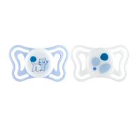 Chicco PhysioForma Light Chupetes Recién Nacido, 2-6 Meses,Chupetes con Pezón Suave de Silicona, Ayuda a la Respiración Fisiológica y Favorece Desarrollo Correcto de la Boca,Azul,2pz