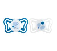 Chicco PhysioForma Light Chupetes Recién Nacido, 6-16 Meses,Chupetes con Pezón Suave de Silicona, Ayuda a la Respiración Fisiológica y Favorece Desarrollo Correcto de la Boca,Azul,2pz