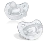 Chicco PhysioForma Luxe - Juego de 2 tetinas de silicona para bebés de 0 a 6 meses - Collares texturizados, sin BPA ni látex, funda esterilizada reutilizable, cristal