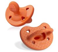 Chicco PhysioForma Luxe - Juego de 2 tetinas de silicona para bebés de 16 a 24 meses - Collares texturizados, sin BPA ni látex, funda esterilización reutilizable, terracota