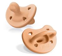 Chicco PhysioForma Luxe - Juego de 2 tetinas de silicona para bebés de 6 a 16 meses - Collares estructurados a la moda, sin BPA y sin látex, funda esterilización reutilizable, melón