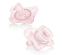 Chicco PhysioForma Mini Orthodontic Pacifier, 0-2m | 100% Silicone | Supports Breathing & Oral Development | One-Piece Design | Extra Small & Light | Includes Sterilizing Case | BPA Free | Pink, 2pk