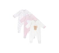 Chicco, Pijama Recién Nacida, Conjunto de 3 Peleles con Pies de Suave Felpa, Idea de Regalo para Nacimiento, Ropa de Bebé para Niña 0-24 Meses, Diseñado en Italia
