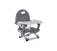 Chicco Pocket Snack Alzador de Silla para Niños para Comer, Apto de 6 Meses hasta 3 Años (15 kg), Trona de Viaje Portátil y Ajustable para Bebés, Compacta y con Bandeja Desmontable - Gris (Dark Grey)