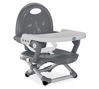 Chicco Pocket Snack Alzador de Silla para Niños para Comer, Apto de 6 Meses hasta 3 Años (15 kg), Trona de Viaje Portátil y Ajustable para Bebés, Compacta y con Bandeja Desmontable - Gris (Dark Grey)