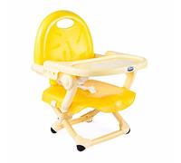 Chicco Pocket Snack Elevador de Silla Niños para Comer, Apto de 6 Meses hasta 3 Años (15 kg), Trona Viaje Portátil y Ajustable para Bebés, Alzador Compacto con Bandeja Desmontable, Amarillo (Saffron)
