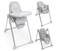 Chicco Polly Armonia Trona Evolutiva para Niños de 0 Meses hasta 40 kg, Trona 3en1, 9 Niveles de altura, 3 Posiciones de reclinado, Reposapiés Regulables, 4 Ruedas, Cierre Compacto, Gris claro