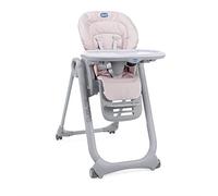 Chicco Polly Magic Relax Trona Evolutiva para Bebés y Hamaca Apta de 0 Meses a 3 Años (15 kg) Trona Compacta Totalmente y Ajustable con 4 Ruedas, Barra de Juegos y Cojín Reductor, Rosa (Paradise Pink)