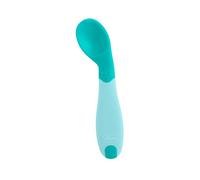 Chicco Primera Cuchara, Cucharilla para recién nacido, pequeña y ligera, con forma angulada y mango ergonómico para aprender a comer de forma autónoma, para niños de 8 meses +, Azul Claro