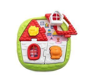 Chicco Puzle House&Farm 2en1, Puzzle para Bebés con 8 Piezas, 8 Figuras, 2 Fondos Ilustrados, Diferentes Escenarios, Fabricado en UE, Juguete Educativo para Niños de 10 Meses a 3 Años