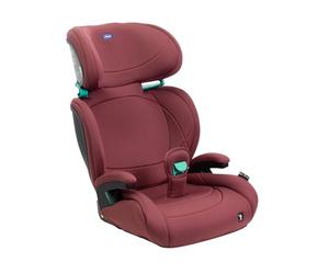 Chicco Quizy Lite i-Size, Silla Infantil para Coche 3-12 Años (100-150 cm), Peso 15-36 kg, Fácil de Instalar, Reclinable, Ajustable en Altura, Reposabrazos Acolchados y Cómodo Asiento, RUBY, rojo
